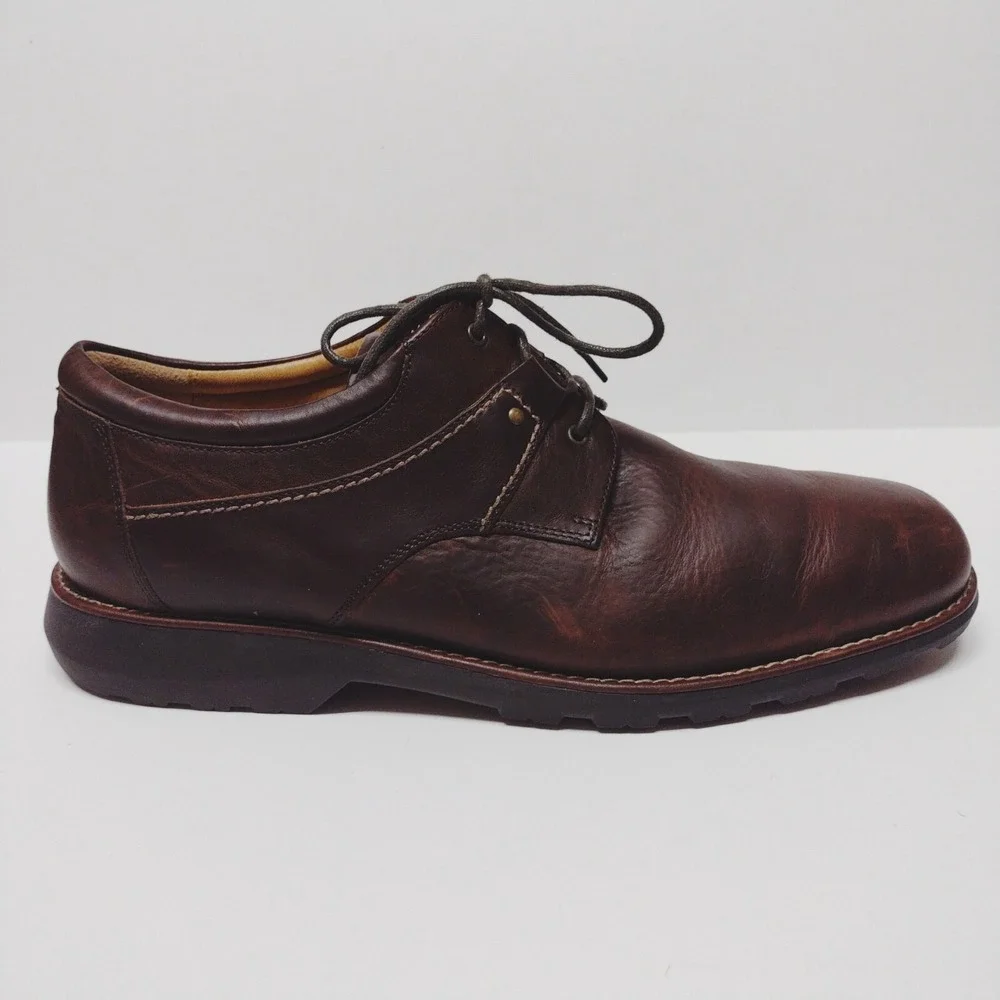 Johnston & Murphy Mens 13M Tyndall Brown Leather Cap Toe‎ Oxford 020-7414 Dress